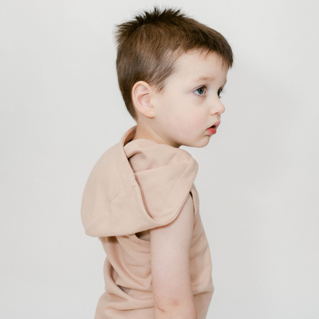 Coconut Pops - Wholesale Hoodie - Kids - Sleeveless Hoodie in Beige3