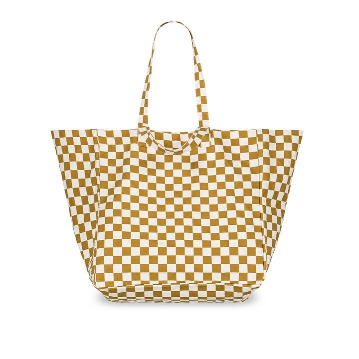 Rose in April - Wholesale Tote Bag - Women's - ELISA TOTE BAG CHECKERBOARD CARAMEL