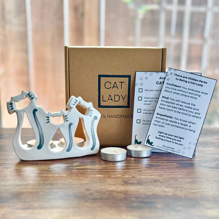 Cadeauset voor Kattenvrouwtjes, Cadeaubox voor Kattenvrouwtjes, Honden- en Kattenliefhebber voor wholesale door Rox and Ash Ceramics