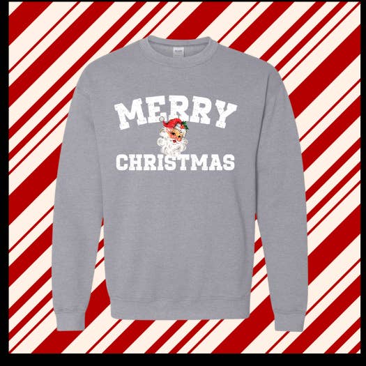 Vintage Merry Christmas Crewneck for wholesale by Color Custom Prints