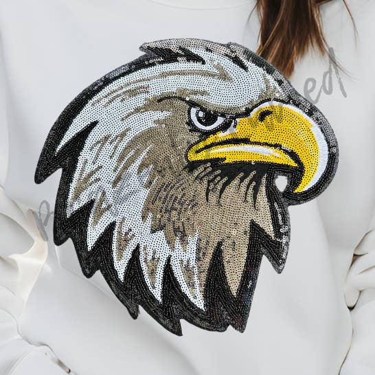 Eagle Patch Iron On Patch GAME DAY ready Sequins Eagle Patch for wholesale by Brazenly Envied