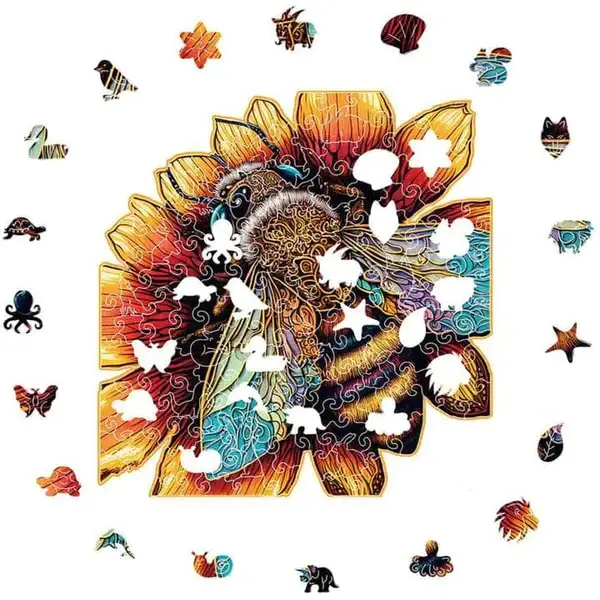 Crafthub - Vente Puzzle – adulte - Puzzle en bois élégant Abeille étonnante2