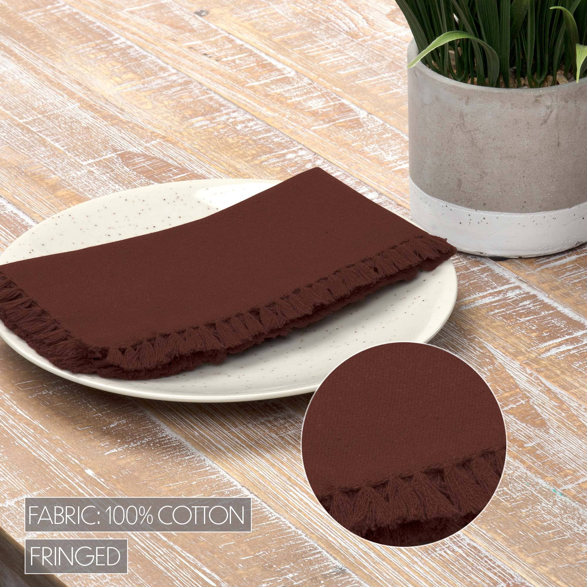 VHC Brands - Wholesale Dinner & Cloth Napkin - Cassidy Burgundy Napkin Set of 6 18x184