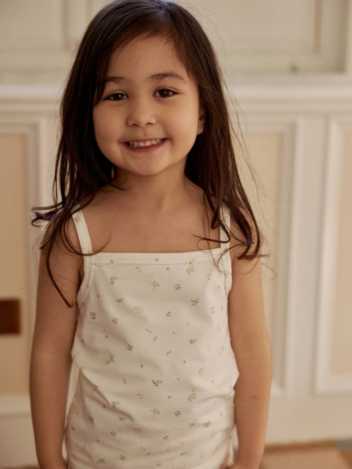 Norsu Organic - Wholesale Tank Top - Kids - Girls Organic Bamboo 2-piece Tank Top-Cream/Almond2