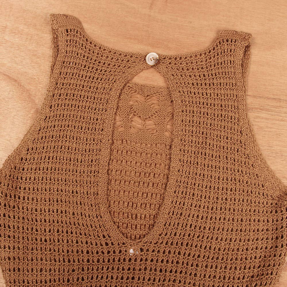 Sweetkama – wholesale Strandkläder – Dam – Sweetkama bikiniklänning med tofsar och stretch, strandklänning med slits9