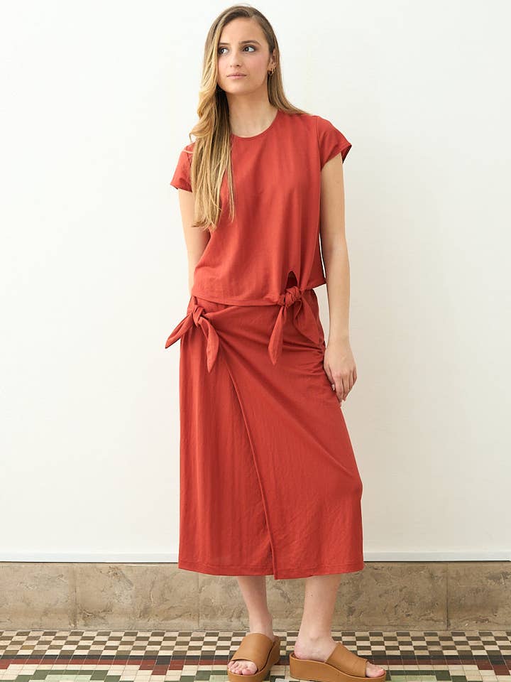 TOP KNOT RUST RED DOT for wholesale by Cottyfish