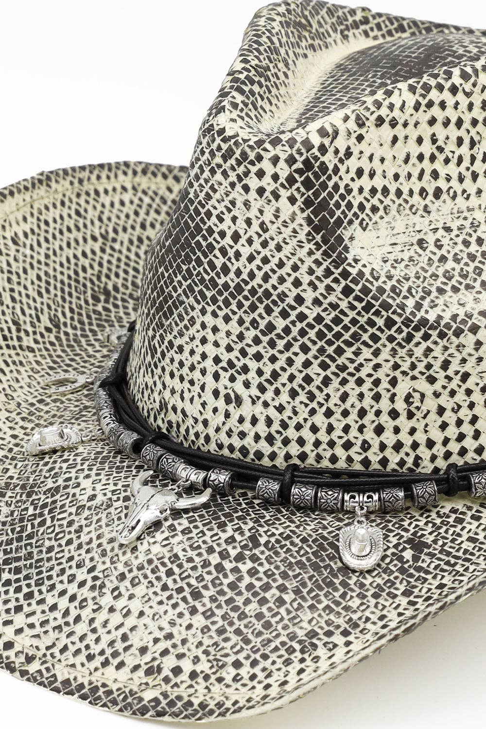 Greater Goods Imports & Wholesale - Wholesale Cowboy Hat - Women's - HT0145 | Snakeskin-Texture Western Cowboy Hat | MH03444