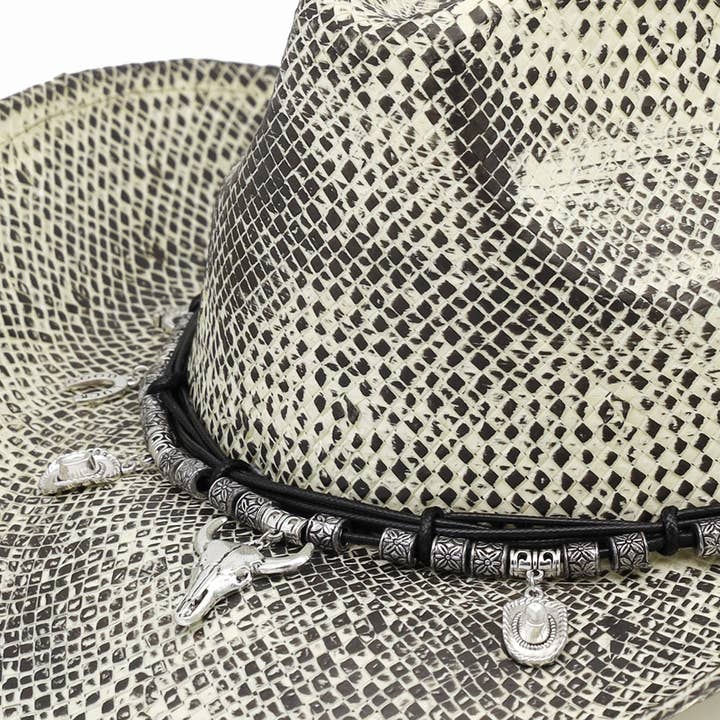Greater Goods Imports & Wholesale - Wholesale Cowboy Hat - Women's - HT0145 | Snakeskin-Texture Western Cowboy Hat | MH03444