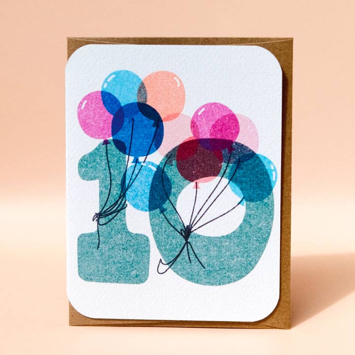 10th Birthday Card for wholesale by Paper Chain Studios