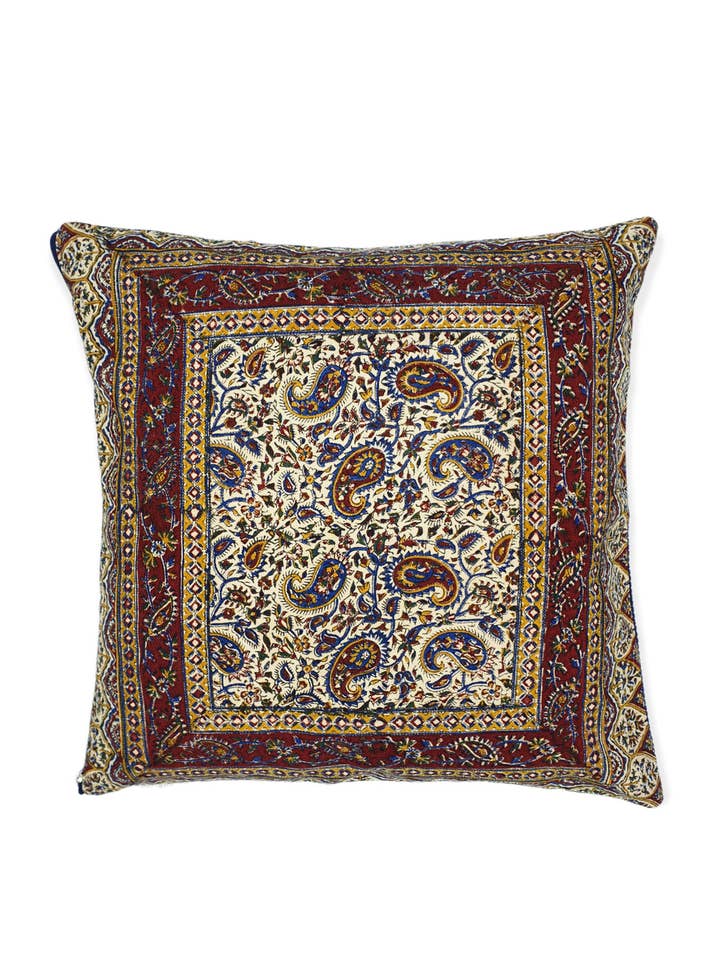 AFROZAN Handtryckt Kuddfodral - Peisly Bordeaux för wholesale av Afrozan Fashion House