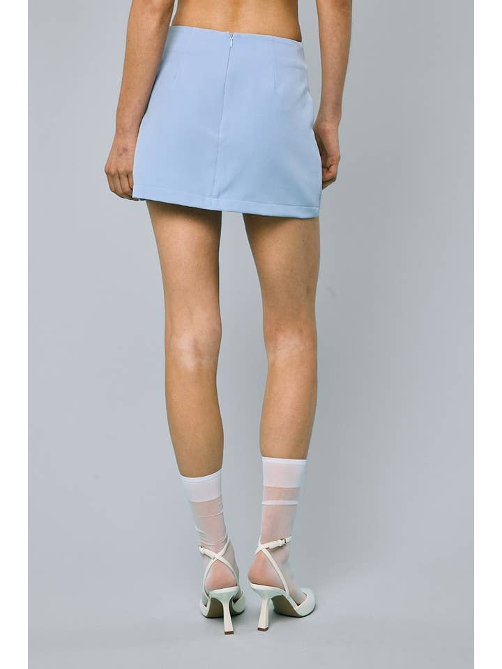 Sky to Moon - Wholesale Skirt - Women's - SOFT SOLID COLOR ONE-SIDE SLIT FIT-IN MINI SKORT