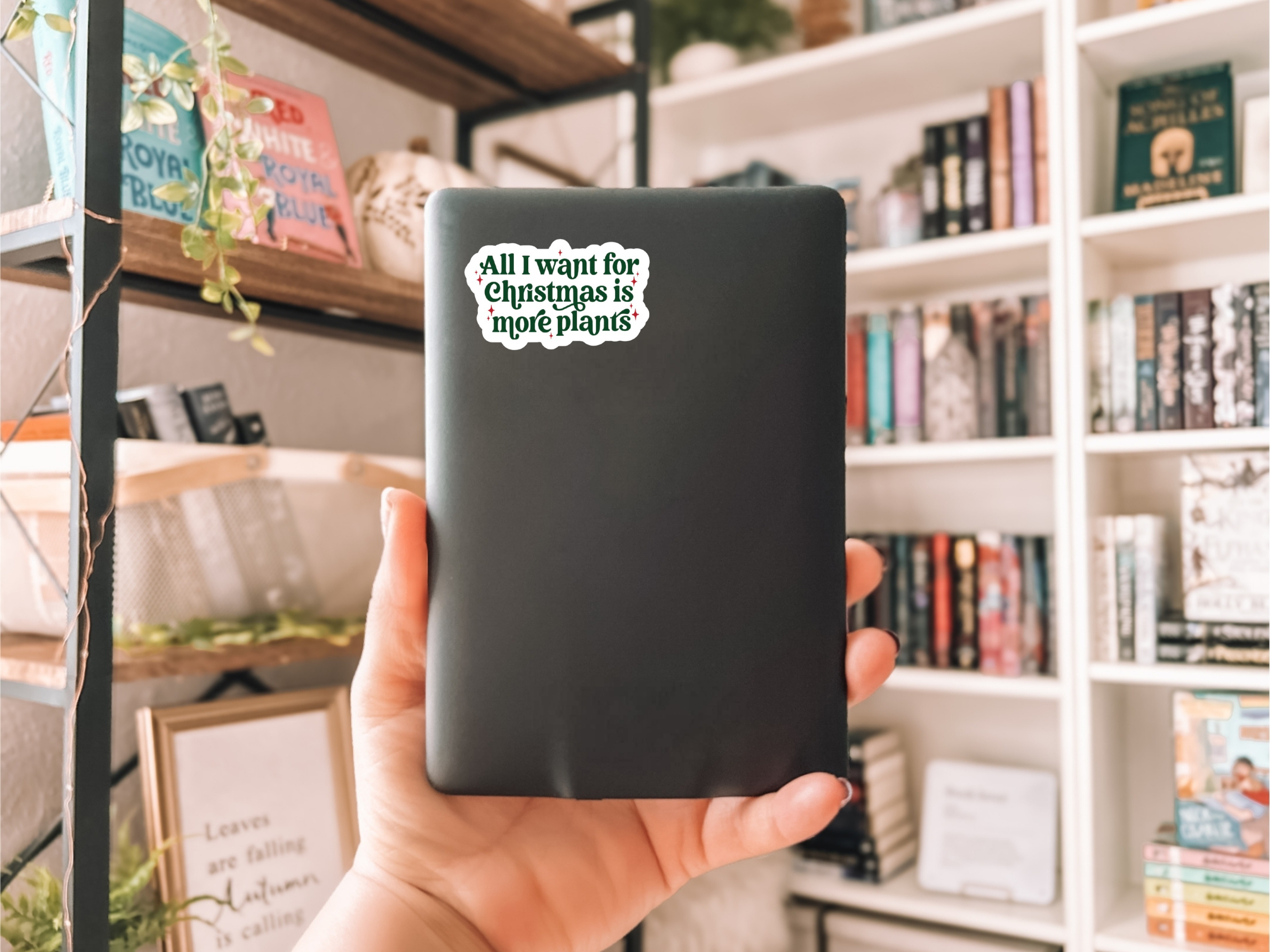 The Vinyl Rose - Wholesale Sticker - All I Want For Christmas Plant Sticker, Plant Shop Christmas1