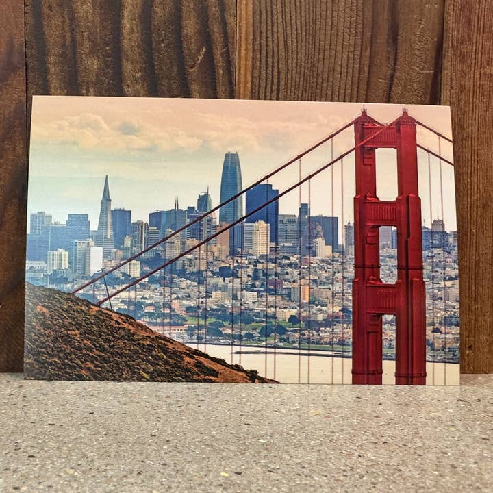 Golden Gate Skyline Postcard for wholesale by Local Notion