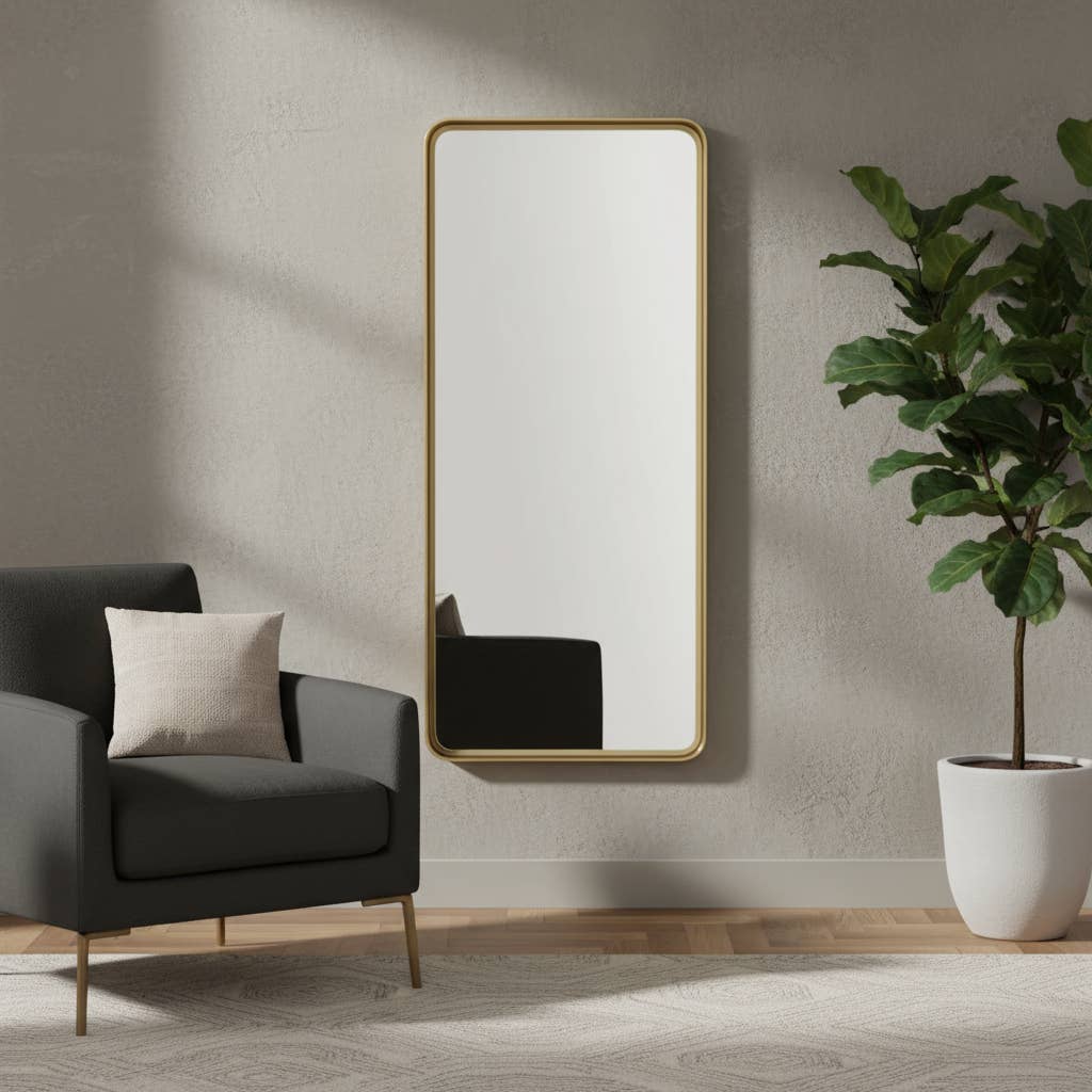 HomeRoots - Wholesale Vanity Mirror - 71" Gold Metal Framed Full Length Mirror1