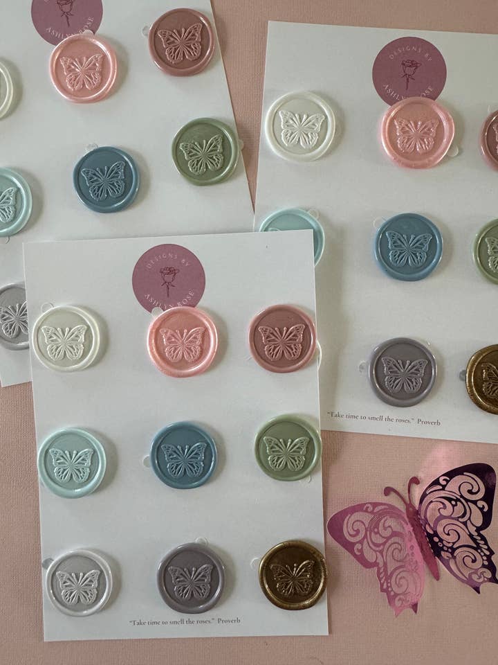Butterfly Wax Seal Stickers For Party Invitations for wholesale by Designs by Ashlyn Rose