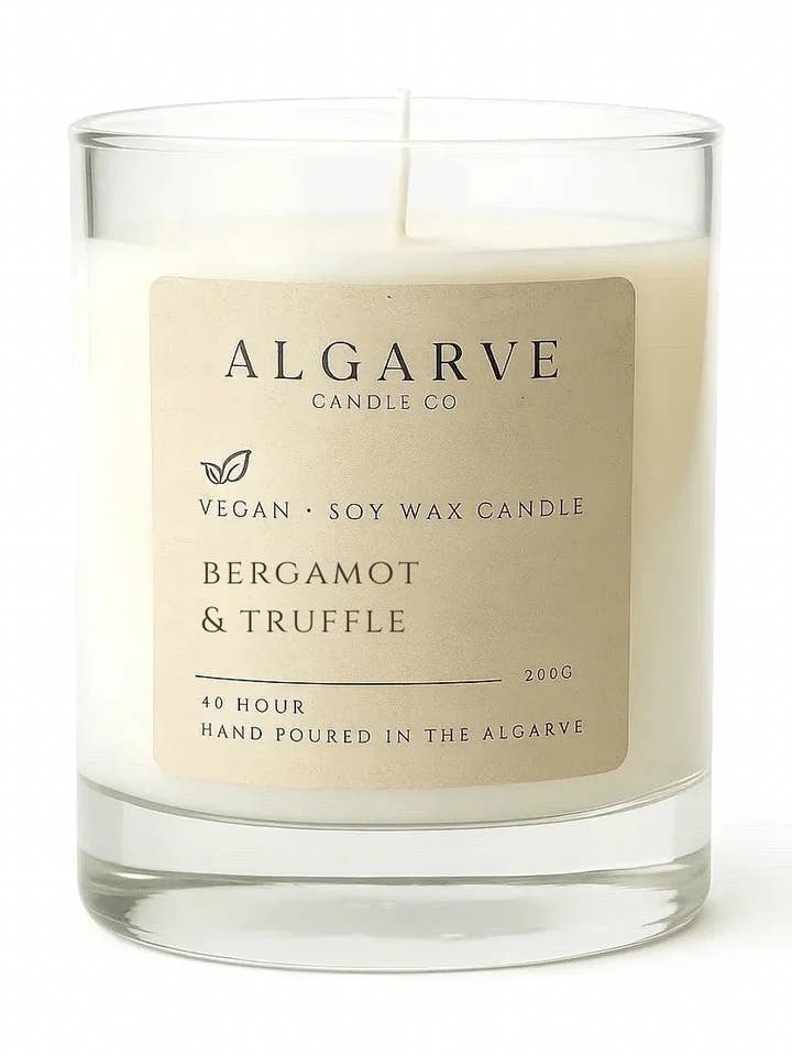 Soy Candle | 40hr | Bergamot & Truffle for wholesale by Algarve Candle Company