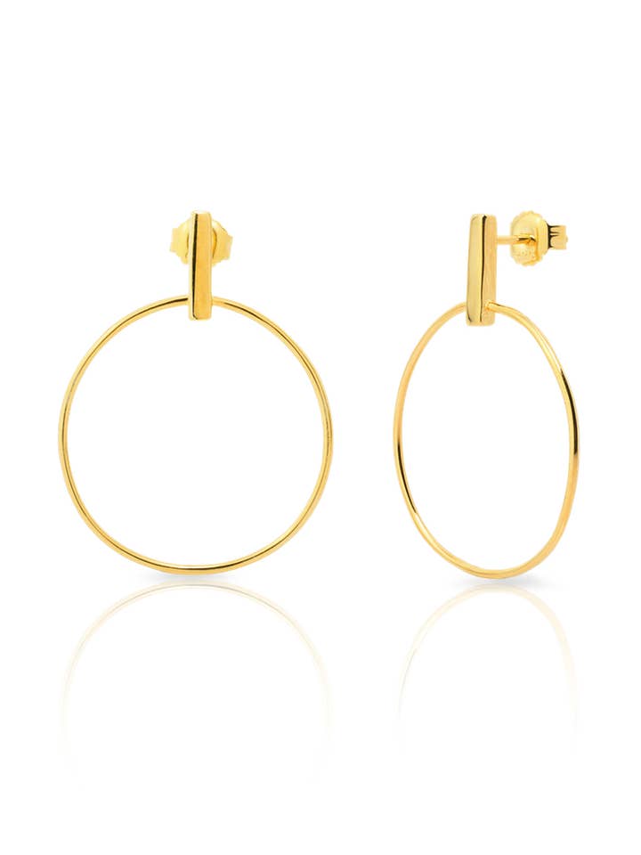 STICK CIRCLE gold earrings for wholesale by Aran Jewels