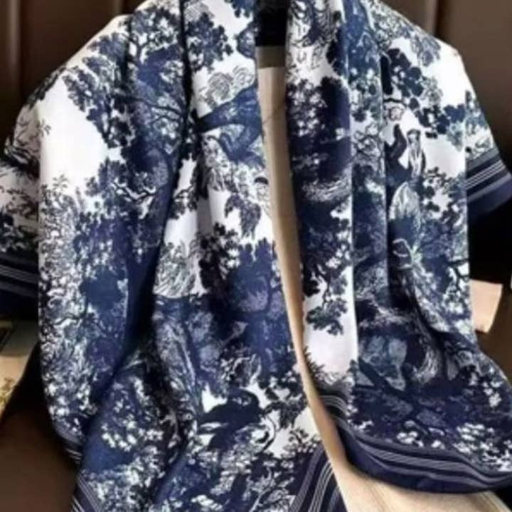 LENÇO QUADRADO COM ESTAMPA FLORAL VINTAGE, AS 644 por atacado de JOIA ACCESSORIES