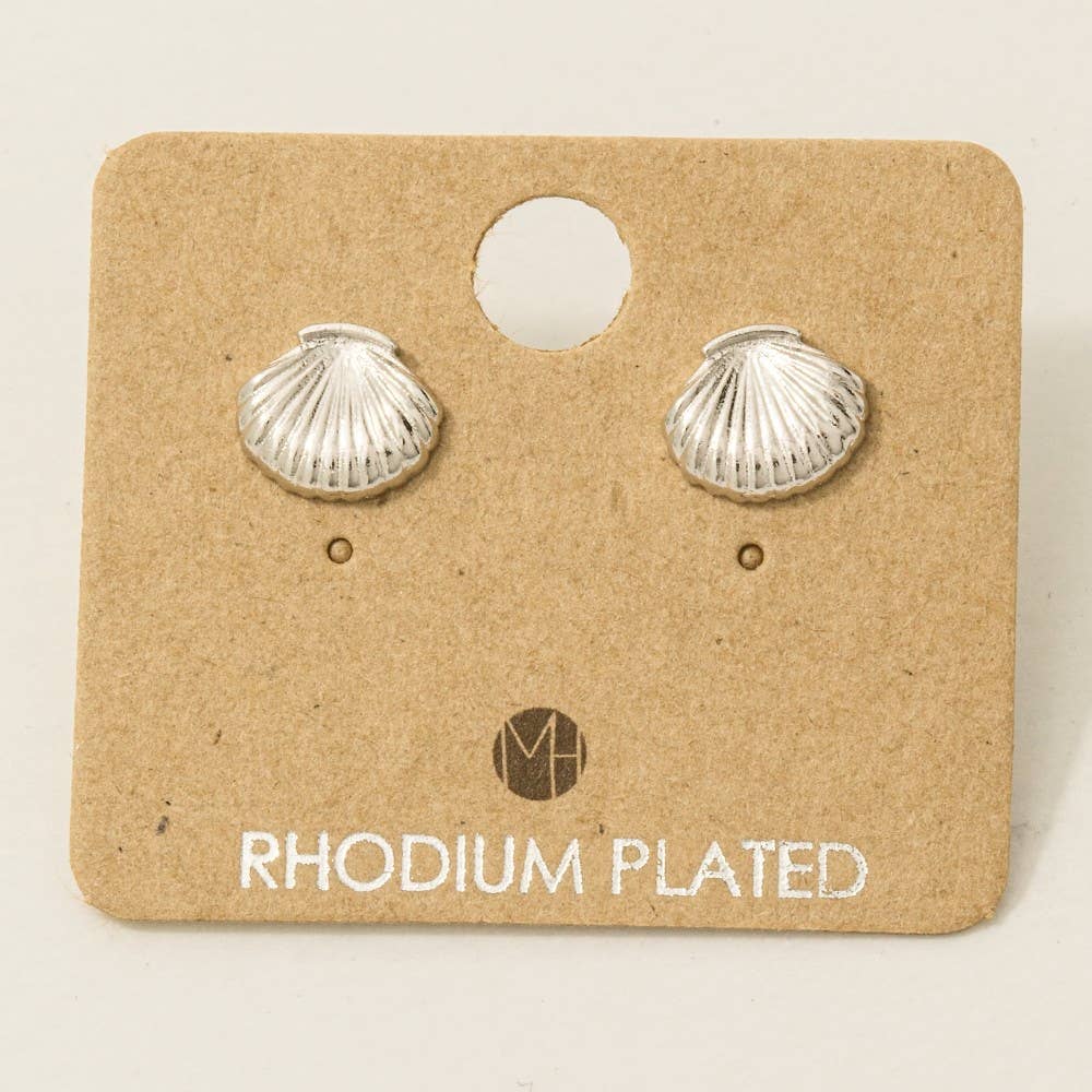 Fame Accessories - Wholesale Stud/Post Earrings - Gold Dipped Clam Shell Stud Earrings4