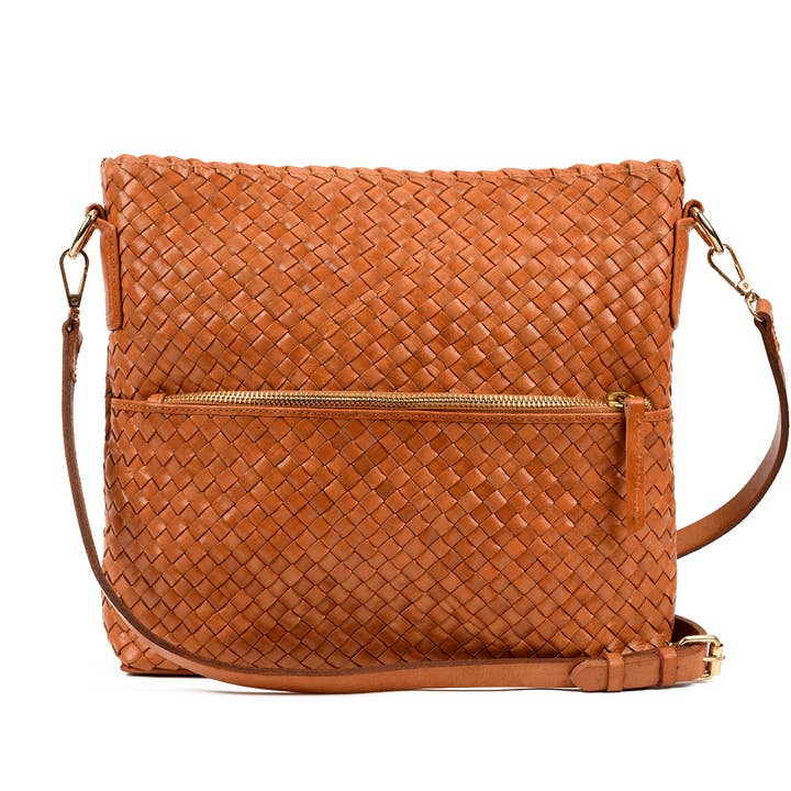 INDIA Borsa a tracolla, Cognac per la vendita all'ingrosso da parte di LEATHER by beth