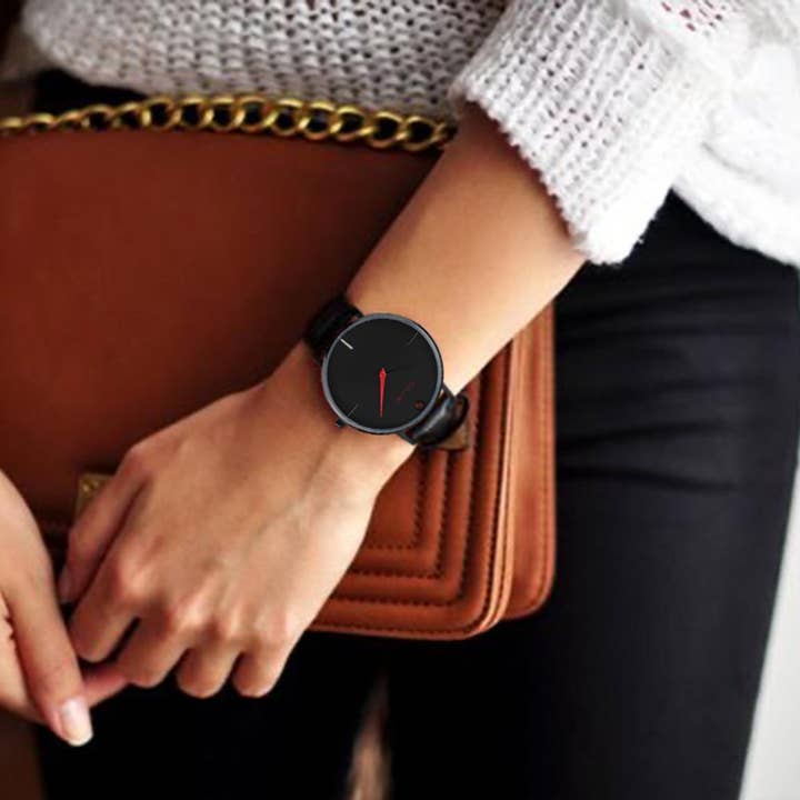 Life 36 Noir Womens Red Black Leather Watch for wholesale by Element Watch Company