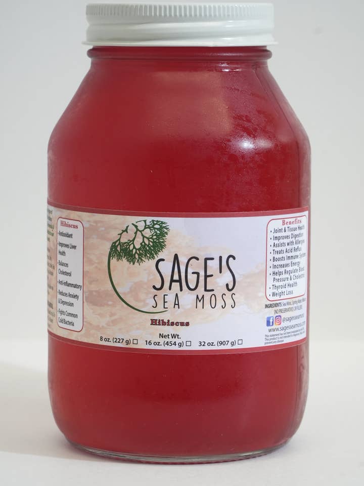 Hibiscus Sea Moss Gel for wholesale by Sage's Sea Moss, LLC