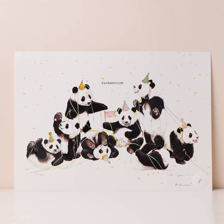 Pandamonium Print for wholesale by Mister Peebles