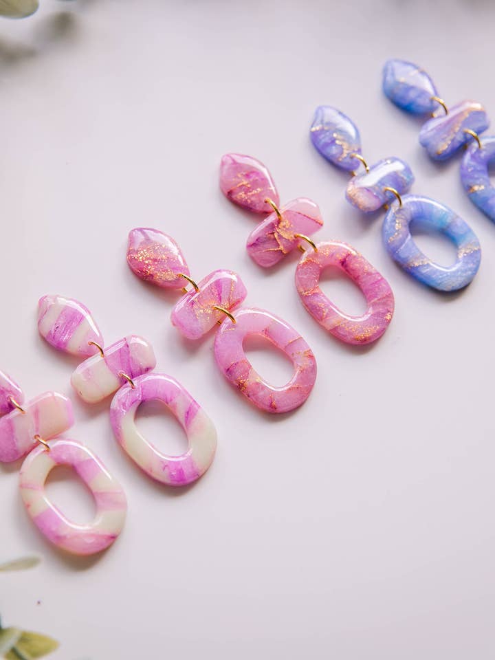 Pendientes de arcilla polimérica de cristal sintético para venta al por mayor de Millburn Place