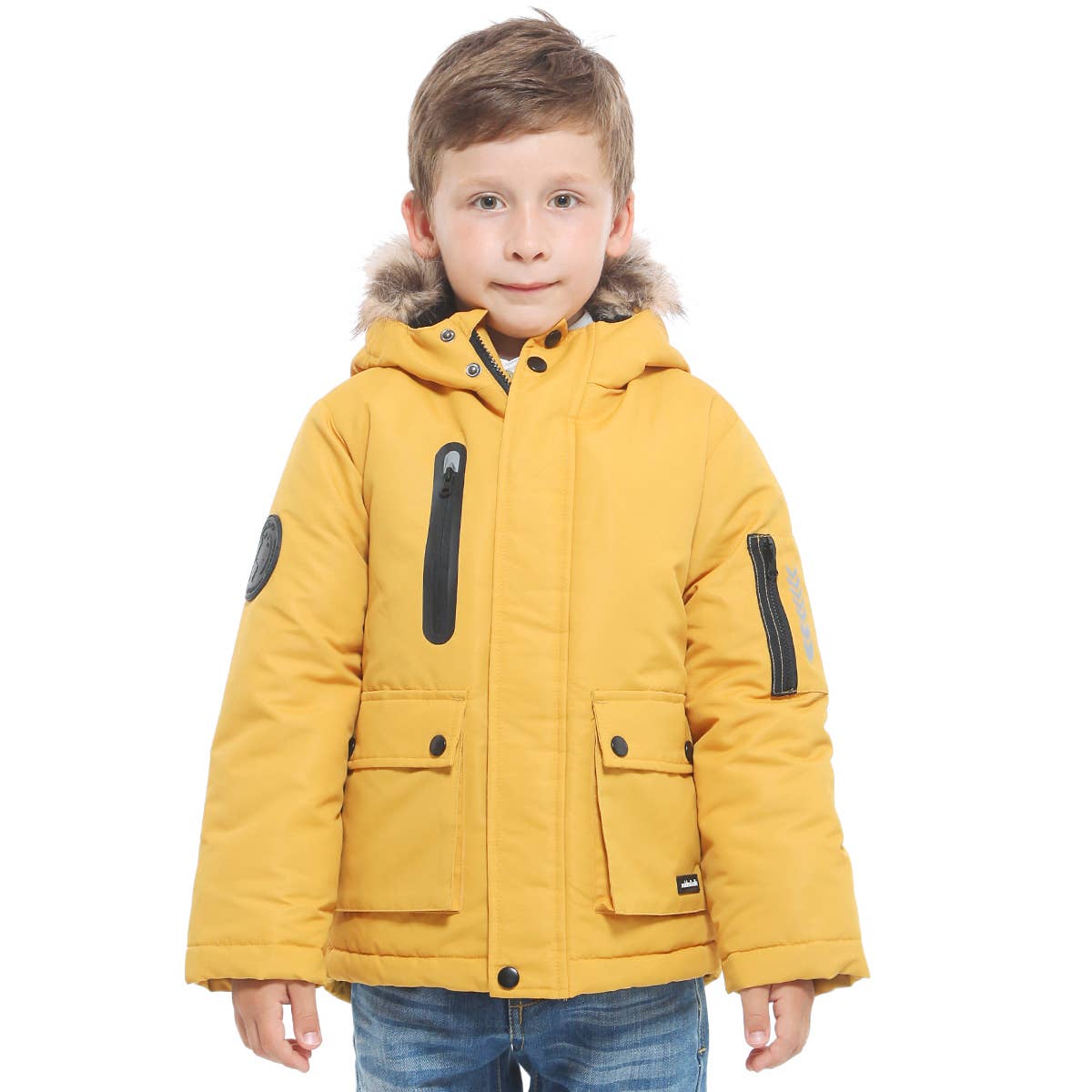 Rokka & Rolla - Wholesale Parka - Kids - Boys' Winter Coat with Faux Fur Hood Parka Jacket38