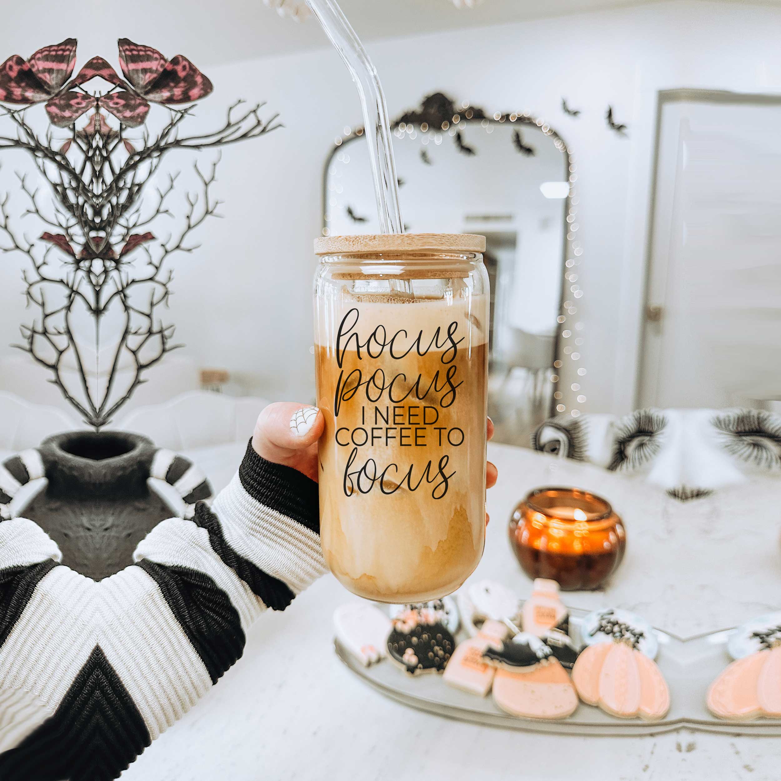 Gia Roma - Wholesale Drinking Glass/Cup - Halloween Tumblers Cute Fall Glass Cup Gifts & Kitchen Decor36