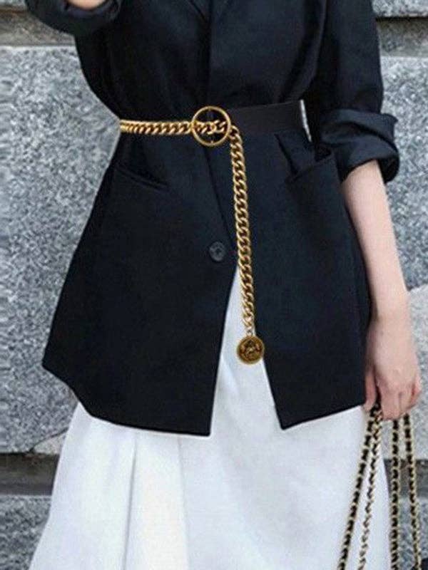 Ceintures et poignets géométriques à chaînes asymétriques à articulations fendues pour la vente par VividLux