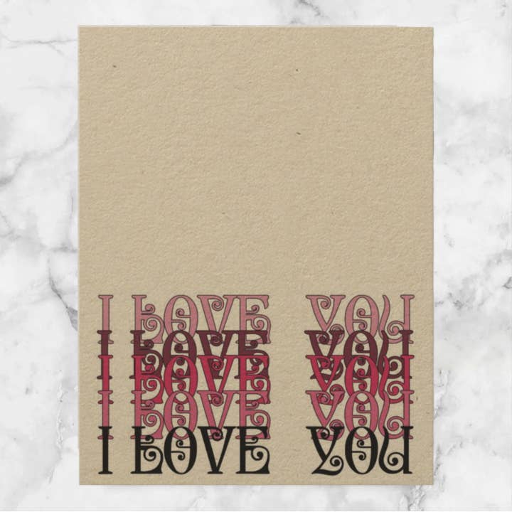 "I Love You" Flat Greeting Card for wholesale by Snakes for Hair