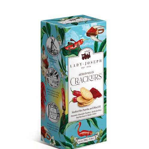 Spicy smoked paprika crackers, olive oil, Lady Joseph for wholesale by Made in Spain