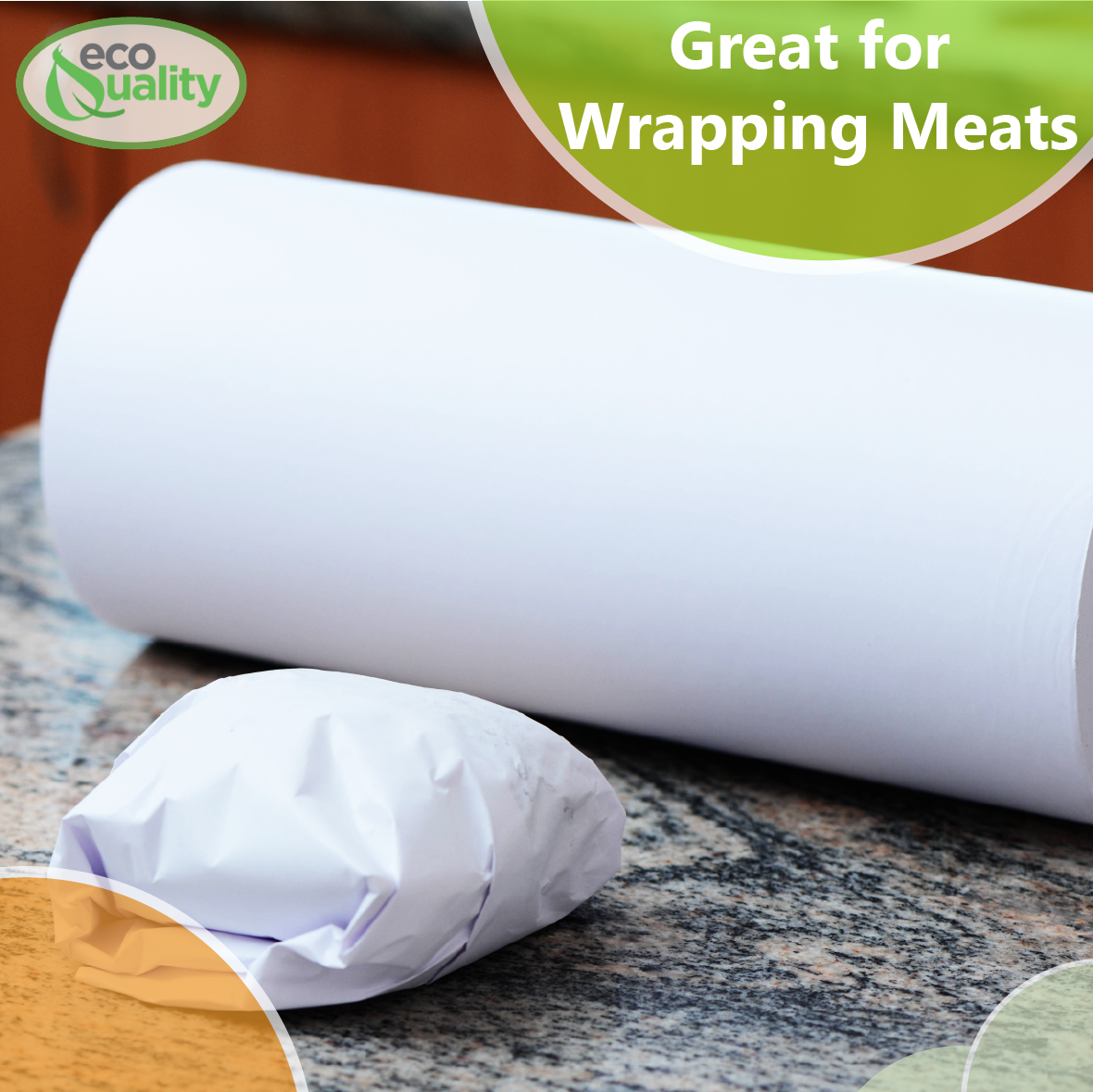 EcoQuality - Wholesale Food Storage Wrap/Bag - MG24 White Butcher Food Paper Roll 24"x 1000"3
