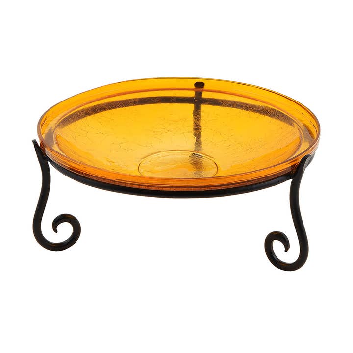 Bebedero para pájaros Mandarin Crackle de 14 pulgadas, soporte corto II para venta al por mayor de ACHLA Designs