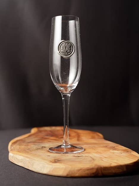 Flute Champagne Glass - Classic Lettering for wholesale by Southern Jubilee
