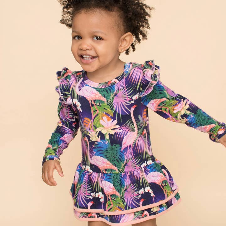 Bodysuit Twirl Dress - Neon Flamingo für den Großhandel von Cuddles N Giggles