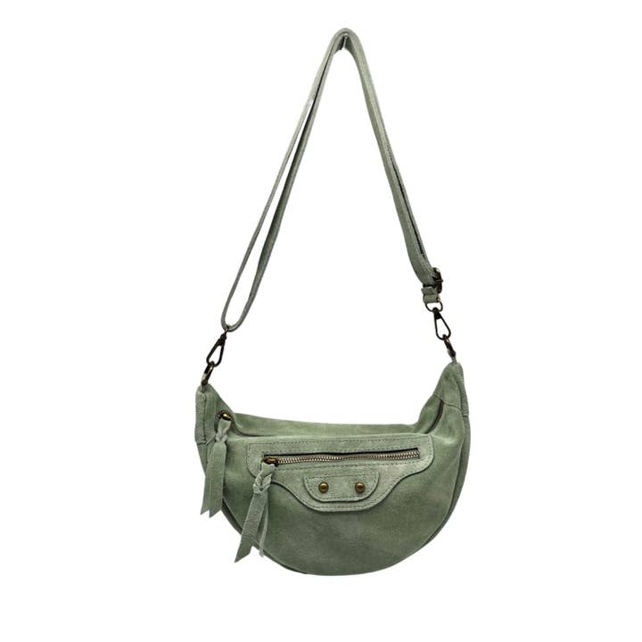 Louisa lee - Wholesale Shoulder Bag - Women's - ROXANA SUEDE LEATHER BANANA BAG
