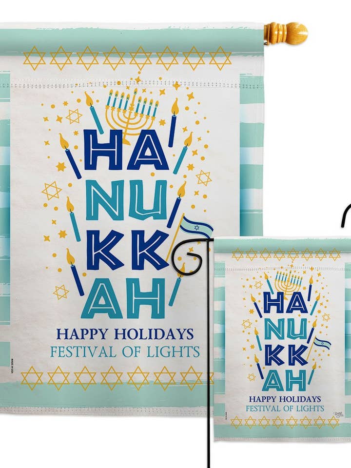 Jewish Festival Wintertime Hanukkah Decor Flag for wholesale by Two Group Flag Co