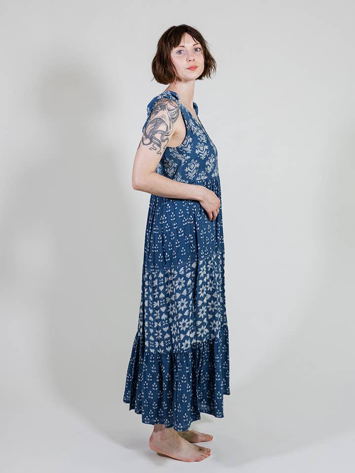 Mata Traders - Wholesale Dress - Women's - Lorelei Tiered Dress Indigo Trio4