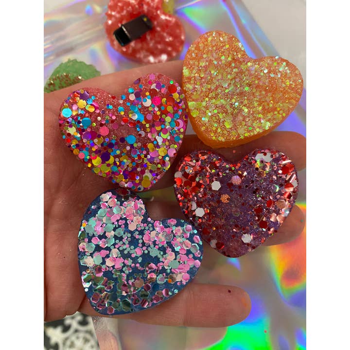 Wild Stella Wholesale - Wholesale Car Freshener - Women's - NEW STYLE! Candy colored heart vent clips with glitter!