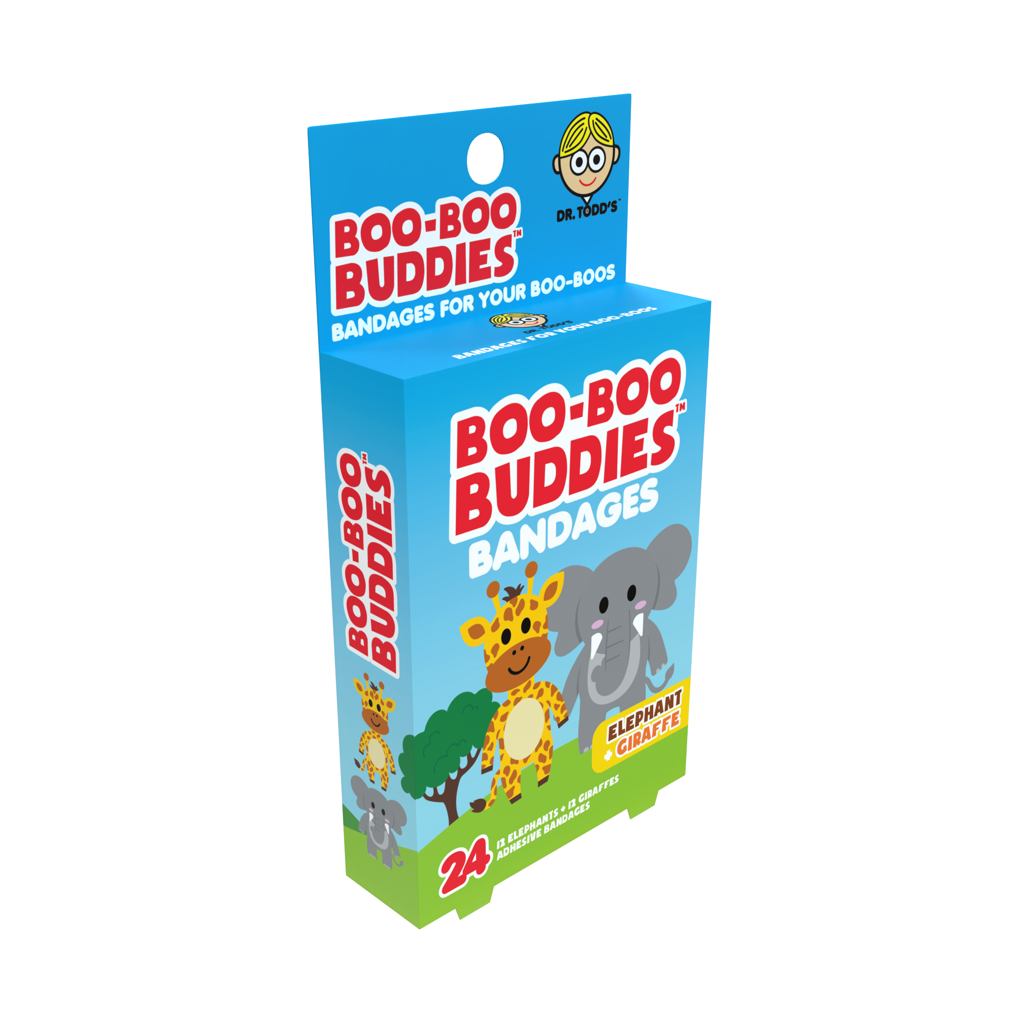 Boo Boo Buddies – wholesale Plåster/bandage – Barnplåster – Elefant + Giraff (24 stycken, Latexfri)5