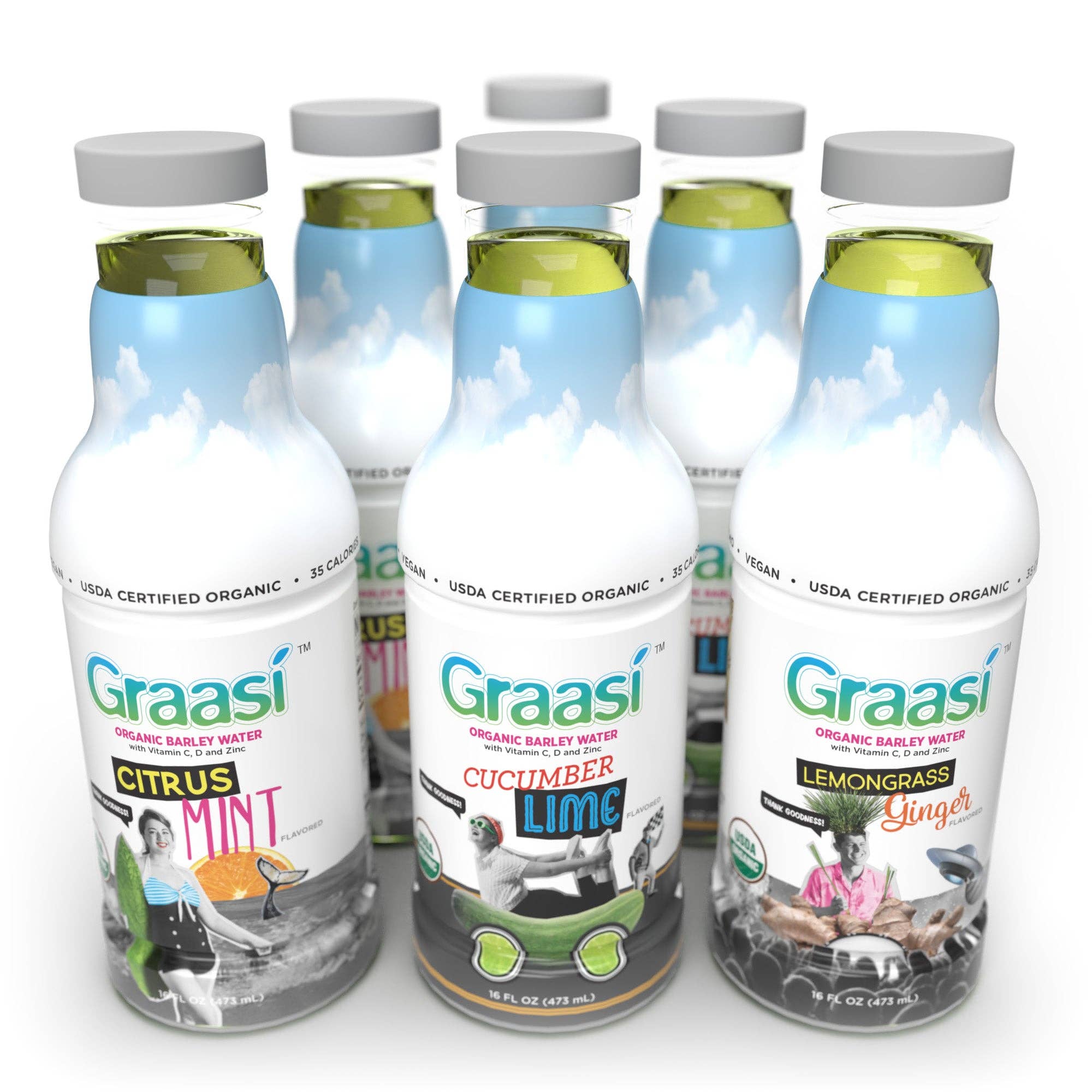 GRAASI - Wholesale Flavored/Infused Water (Non-Carbonated) - Barley Grass Water | 6 Bottles3