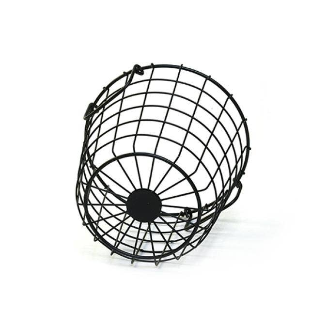 Buhi Imports - Wholesale Retailer display – Child & baby - 8 inch round wire basket with folding side handles1