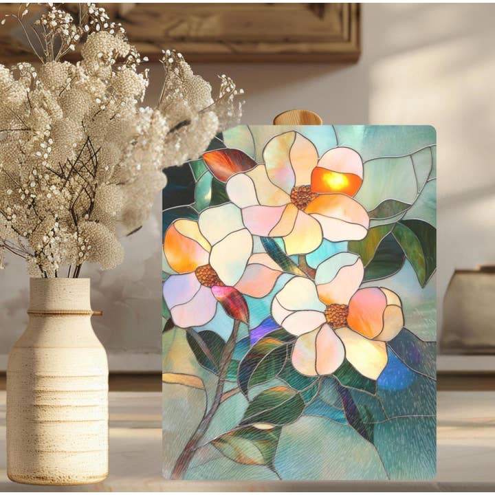 Imitation Stained Glass Flower Charcuterie Serving Tray for wholesale by Fernville Creations