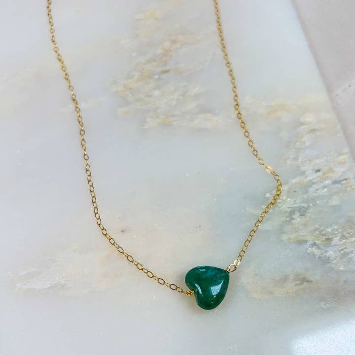Colar Coração de Ágata em Ouro 14k ou Prata Esterlina por atacado de Derive Jewelry