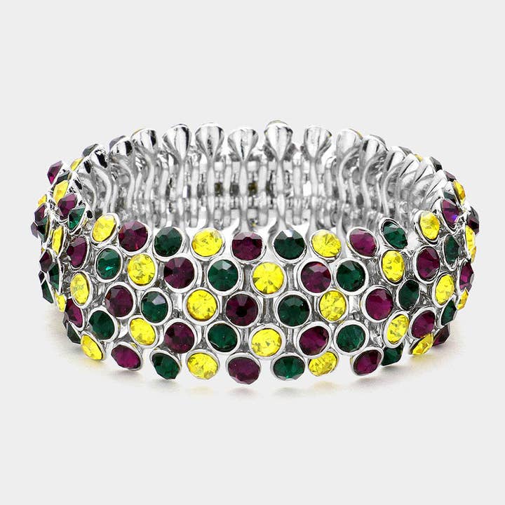 Mardi Gras Bubble Stone Stretch Evening Bracelet for wholesale by Sensibling Corp.