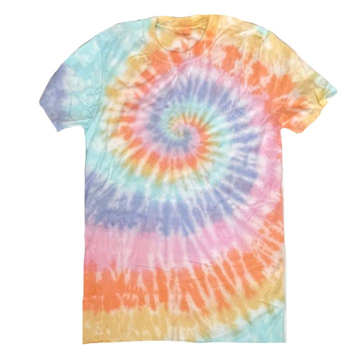 Rainbow Spiral Tie-Dye Tee for wholesale by Desert Dyes, LLC
