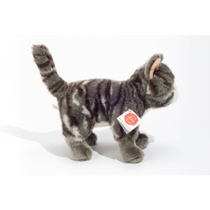 Teddy Hermann – Peluche - Crianças e bebés por atacado – Gato em pé tabby cinza 20 cm - brinquedo pelúcia - brinquedo macio3