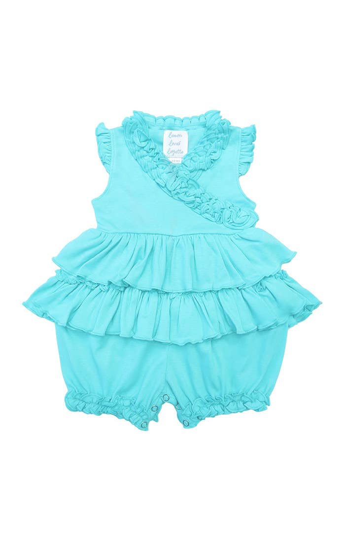Lemon Loves Lime - Wholesale Jumpsuit - Baby - LAYETTE BASIC-Blue Tint Lotus Romper0